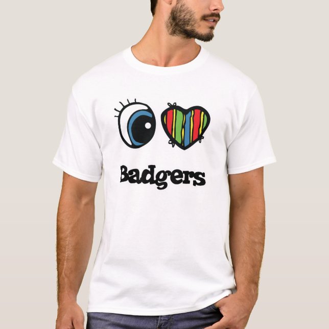I Love (Heart) Badgers T-Shirt (Front)