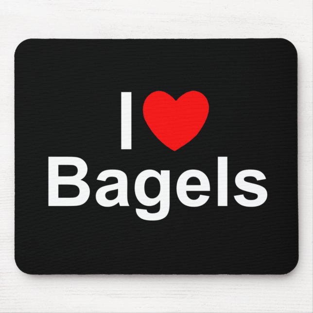 I Love (Heart) Bagels Mouse Pad (Front)