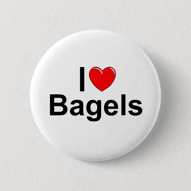 I Love (Heart) Bagels Pinback Button (Front)