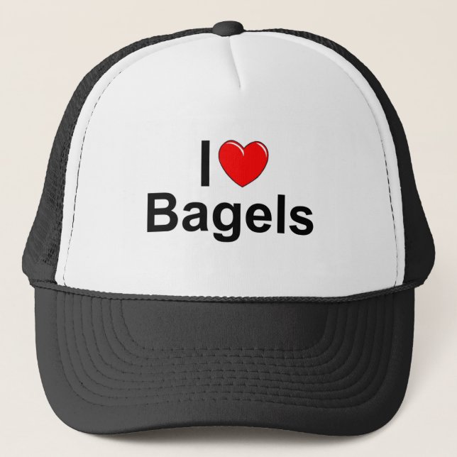 I Love (Heart) Bagels Trucker Hat (Front)