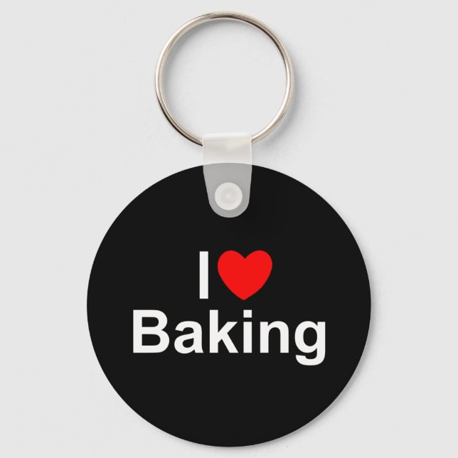 I Love (Heart) Baking Keychain (Front)