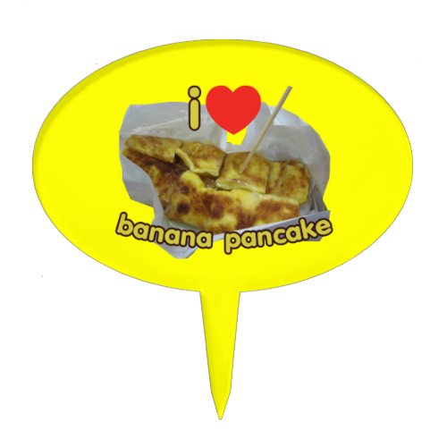 I Love Heart Banana Pancake  Thai Street Food Cake Topper