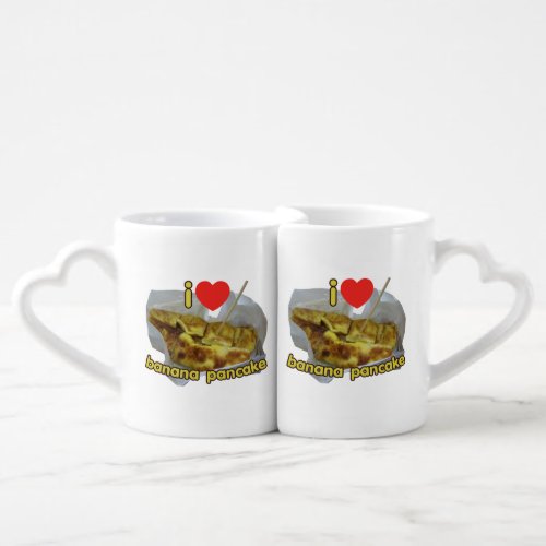 I Love Heart Banana Pancake  Thai Street Food Coffee Mug Set