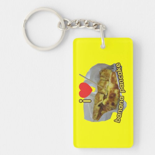 I Love Heart Banana Pancake  Thai Street Food Keychain