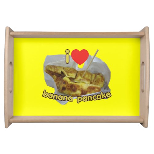 I Love Heart Banana Pancake  Thai Street Food Serving Tray