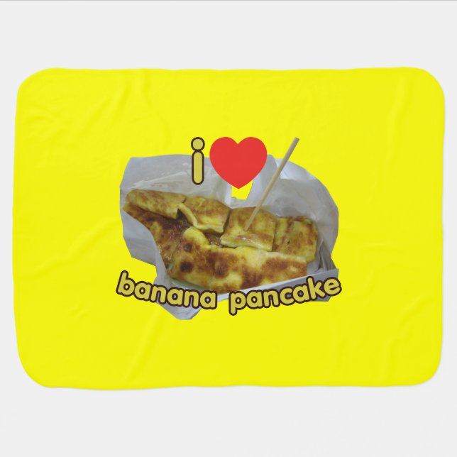 I Love (Heart) Banana Pancake ... Thai Street Food Stroller Blanket (Horizontal)