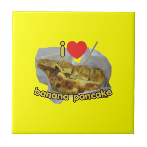 I Love Heart Banana Pancake  Thai Street Food Tile