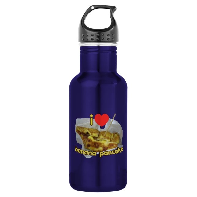 I Love (Heart) Banana Pancake ... Thai Street Food Water Bottle (Front)