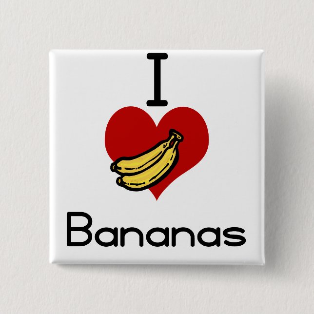 I love-heart bananas button (Front)