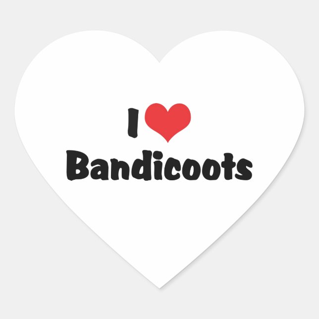 I Love Heart Bandicoots Sticker (Front)