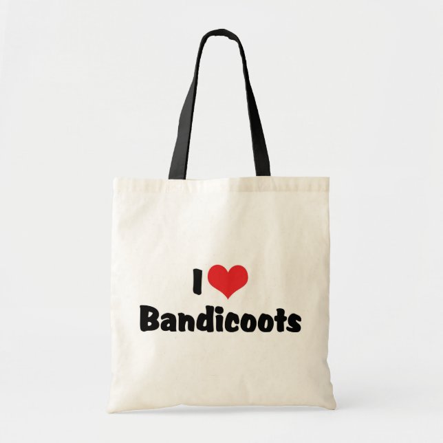 I Love Heart Bandicoots Tote Bag (Front)