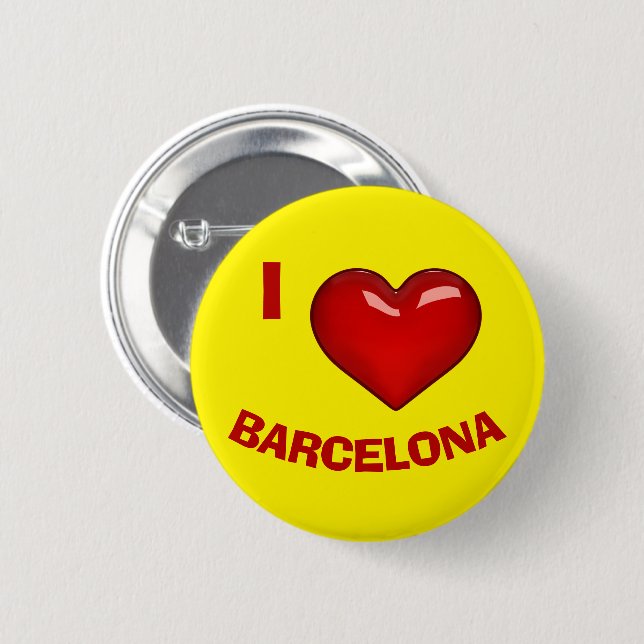 I LOVE (HEART) BARCELONA editable Button (Front & Back)