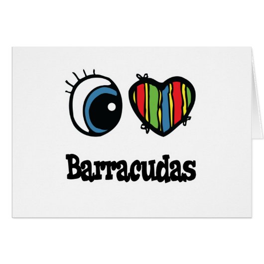 I Love (Heart) Barracudas Cards (Front Horizontal)