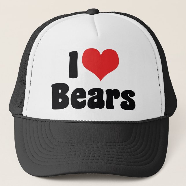 I Love Heart Bears Trucker Hat (Front)
