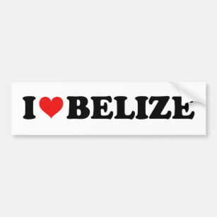 I Love Heart Belize Travel Souvenir Bumper Sticker