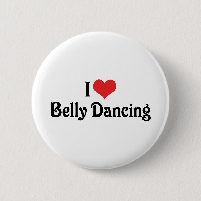 I Love Heart Belly Dancing Pinback Button (Front)