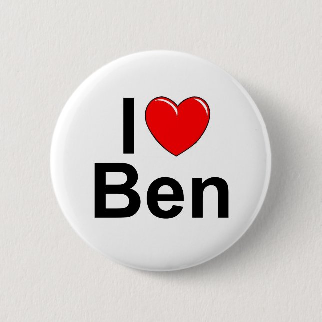 I Love (Heart) Ben Pinback Button (Front)