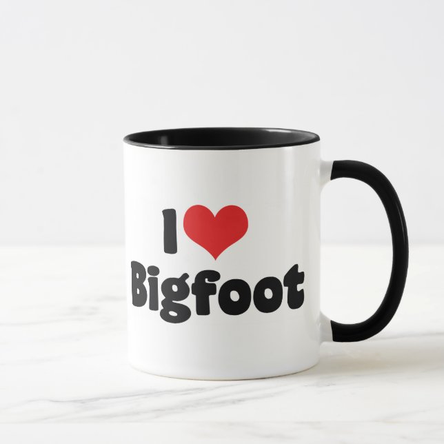 I Love Heart Bigfoot Sasquatch Yeti Mug (Right)