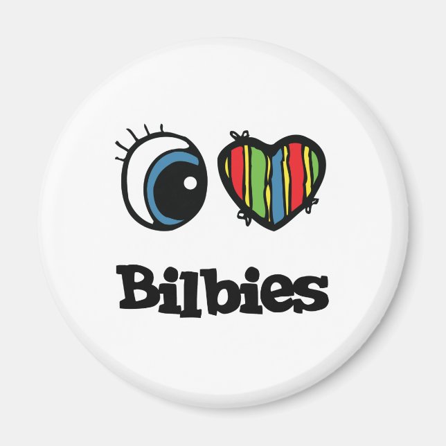 I Love (Heart) Bilbies Magnet (Front)