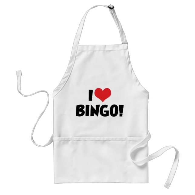 I Love Heart Bingo! - Bingo Lovers Adult Apron (Front)