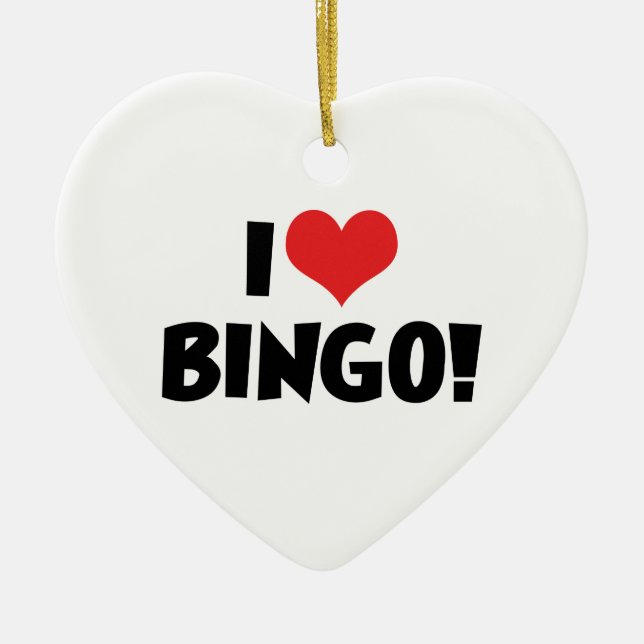 I Love Heart Bingo! - Bingo Lovers Ceramic Ornament (Front)