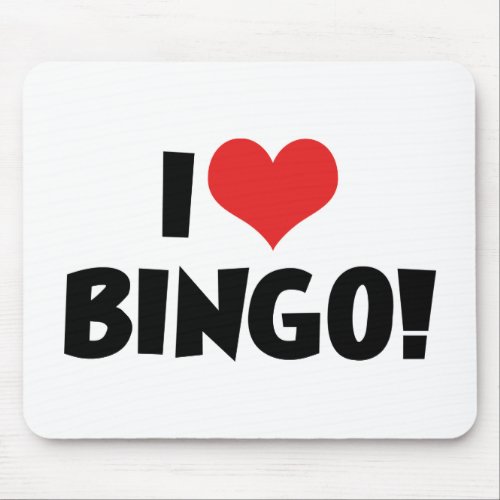 I Love Heart Bingo _ Bingo Lovers Mouse Pad