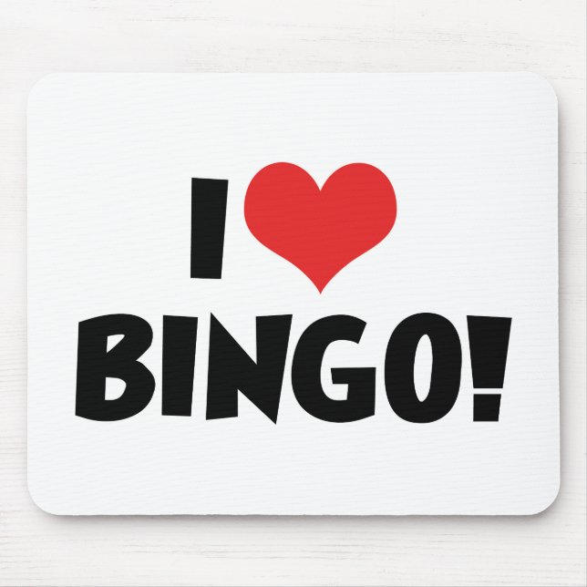 I Love Heart Bingo! - Bingo Lovers Mouse Pad (Front)