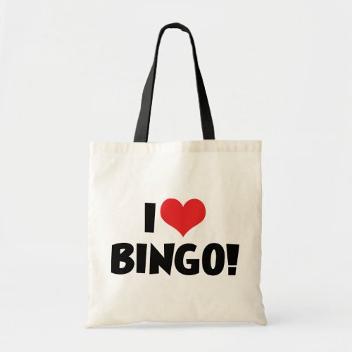 I Love Heart Bingo _ Bingo Lovers Tote Bag