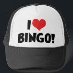 I Love Heart Bingo! - Bingo Lovers Trucker Hat<br><div class="desc">I Love (Red Heart) Bingo!</div>