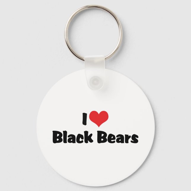 I Love Heart Black Bears Keychain (Front)