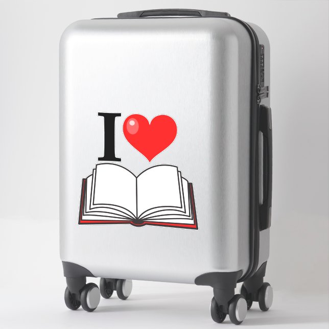 I Love Heart Books and Reading Librarian Sticker (Suitcase)