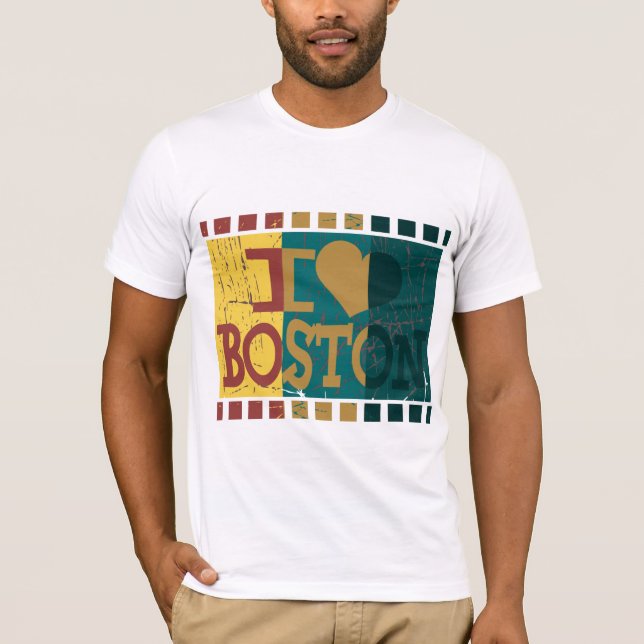 I love (heart) Boston - Vintage Boston T-Shirt (Front)