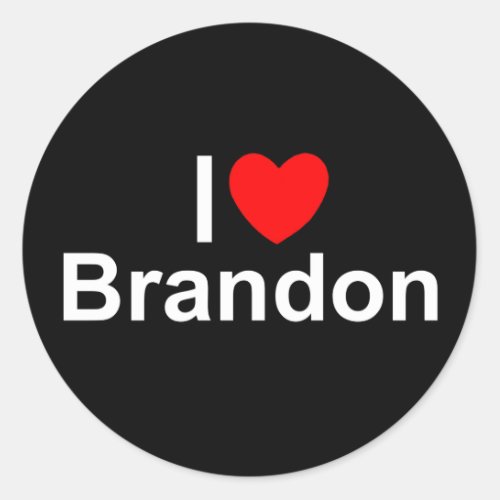 I Love Heart Brandon Classic Round Sticker