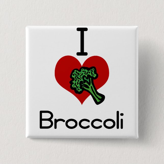 I love-heart broccoli button (Front)