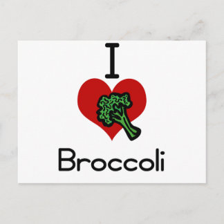 I love-heart broccoli postcard