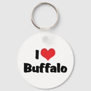 I Love Heart Buffalo Keychain