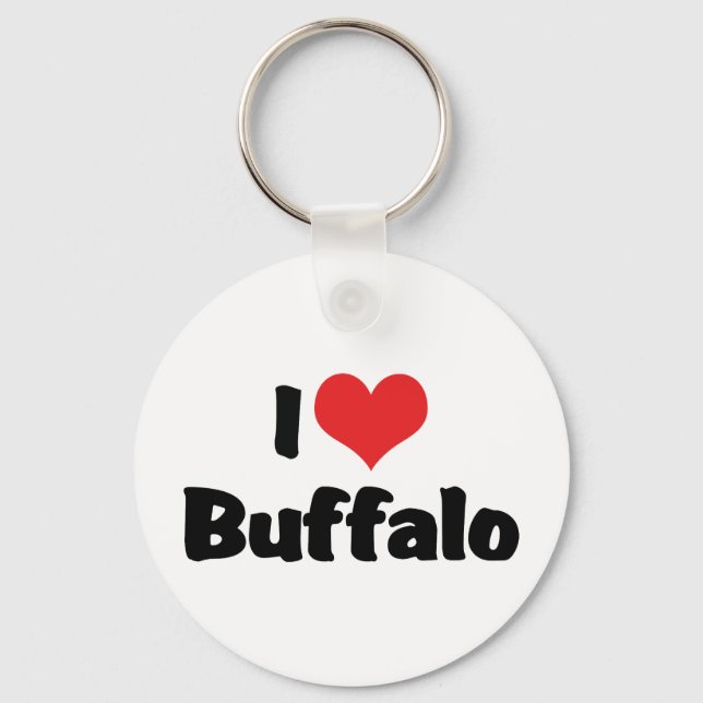 I Love Heart Buffalo Keychain (Front)