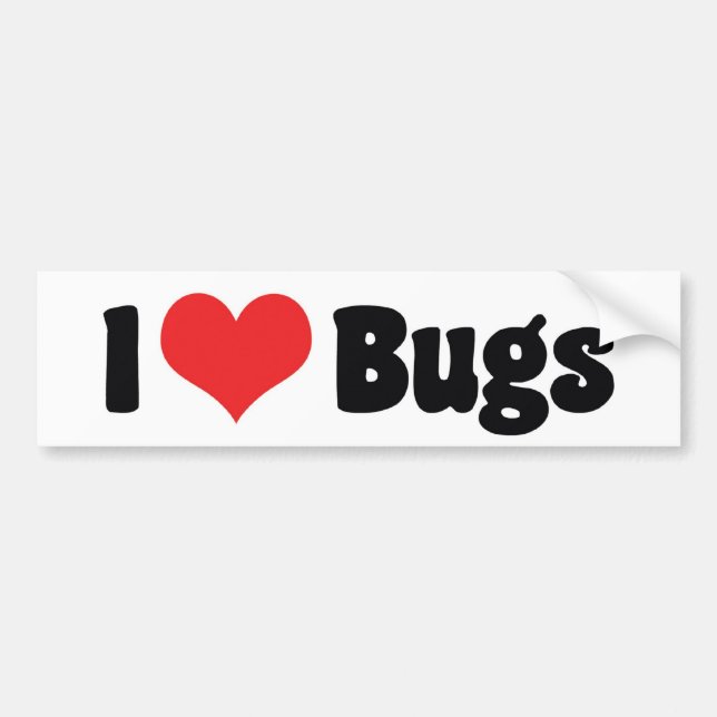 I Love Heart Bugs - Insects Entomologist Bumper Sticker (Front)