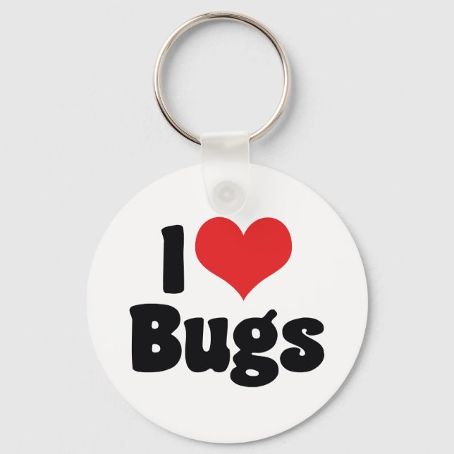 I Love Heart Bugs - Insects Entomologist Keychain (Front)