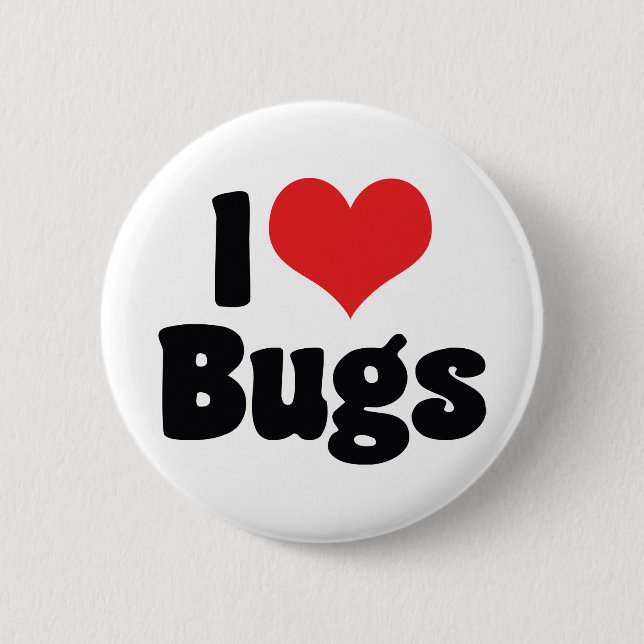 I Love Heart Bugs - Insects Entomologist Pinback Button (Front)