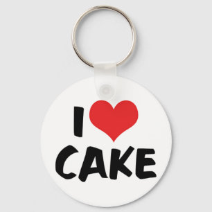 I Love Heart Cake - Cake Cookie Donut Lover Keychain