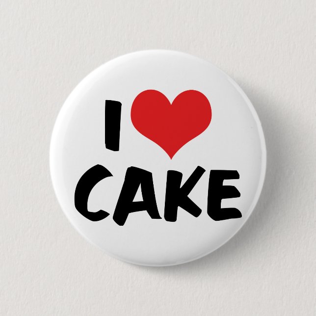 I Love Heart Cake - Cake Cookie Donut Lover Pinback Button (Front)