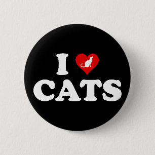 I Love (Heart) Cats Button