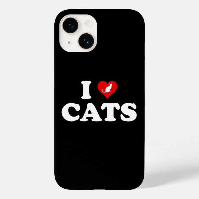 I Love (Heart) Cats Case-Mate iPhone Case (Back)