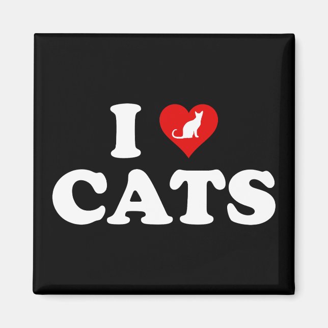 I Love (Heart) Cats Magnet (Front)