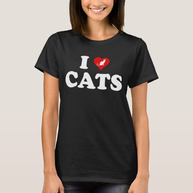 I Love (Heart) Cats T-Shirt (Front)