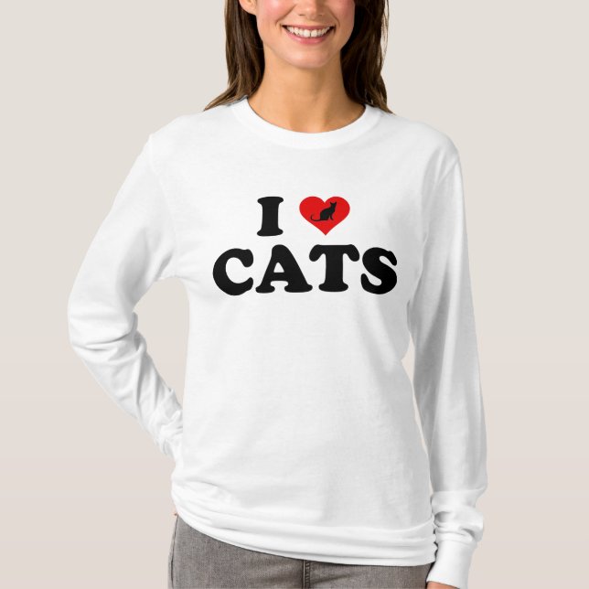 I Love (Heart) Cats T-Shirt (Front)
