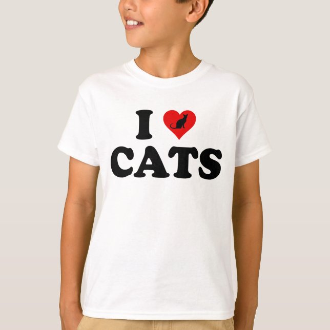I Love (Heart) Cats T-Shirt (Front)