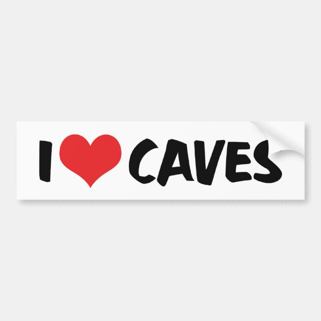 I Love Heart Caves - Cave Exploration Spelunking Bumper Sticker (Front)