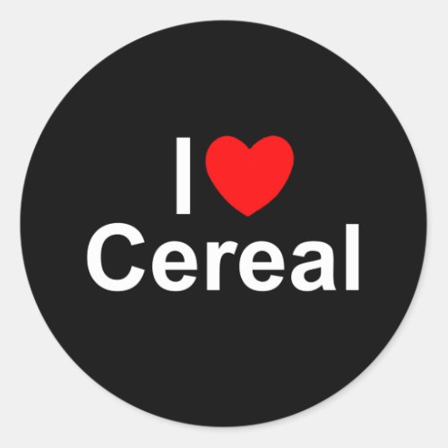 I Love Heart Cereal Classic Round Sticker